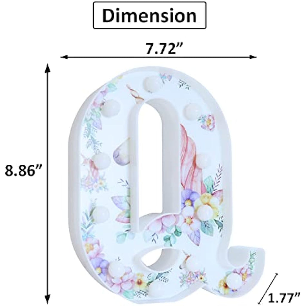 Unicorn LED Light Up Letter Q – Warm White Night Light