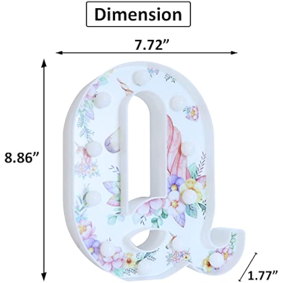 Unicorn LED Light Up Letter Q – Warm White Night Light