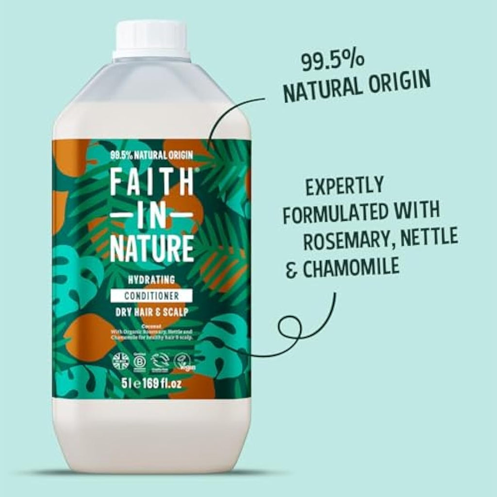 Faith In Nature Coconut Conditioner | Hydrating 5L Bulk Refill Pack