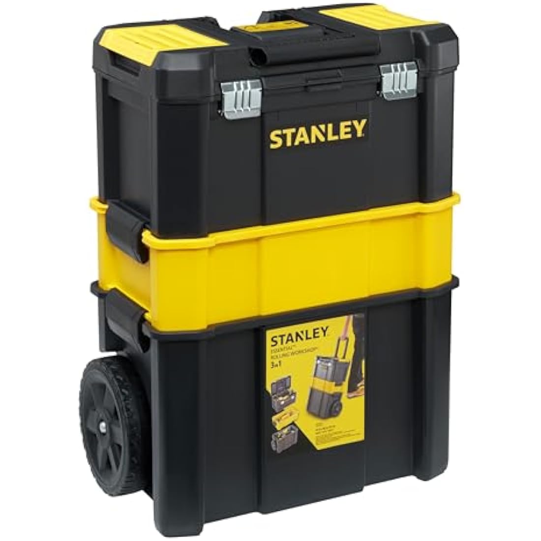 STANLEY 3-in-1 Rolling Workshop Toolbox | Stackable Portable Storage