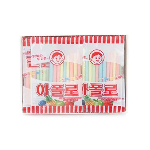 ZEESOON Apollo Korean Fruit Candy Straws – Retro Snack (18 Packs x 10g)