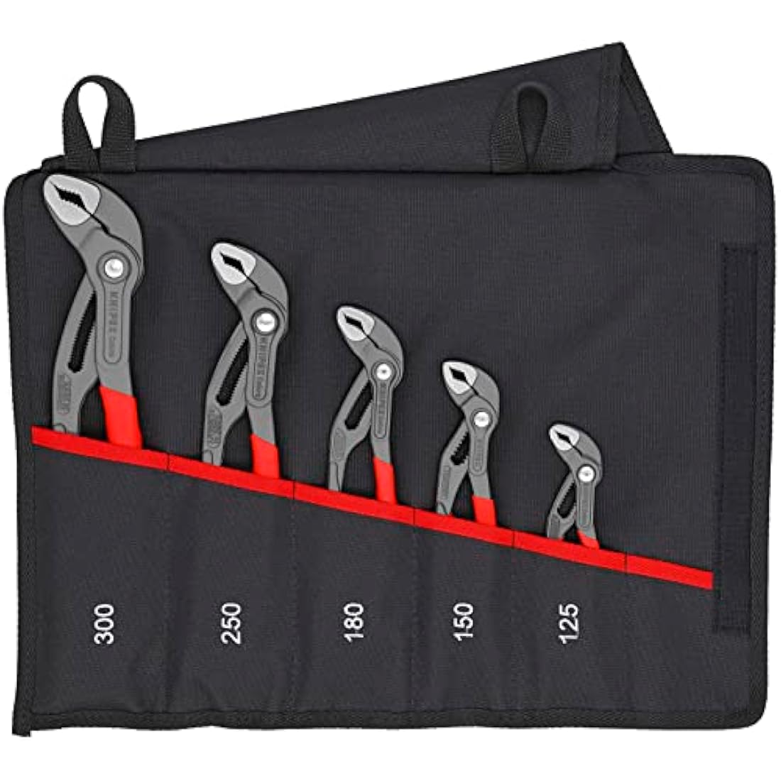 KNIPEX Cobra Water Pump Pliers Set | 5-Piece Tool Set with Roll-Up Bag