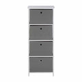 Jolof Store Lindo Slim Storage Cabinet - 4 Grey Fabric Drawers