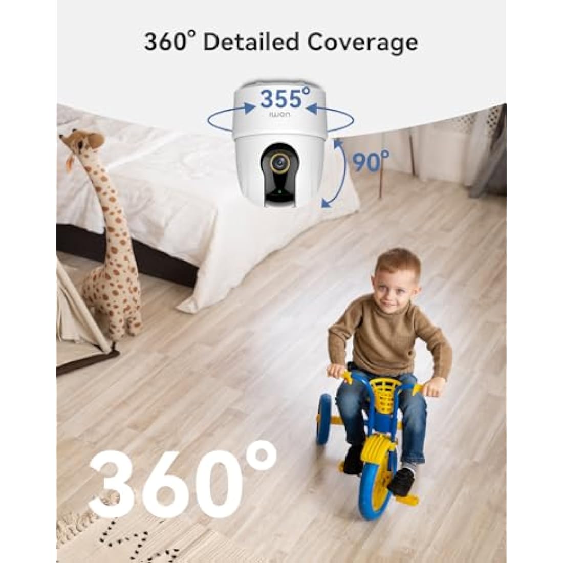 Imou 2.5K Indoor Security Camera | 4MP WiFi Pet & Baby Monitor with 360° PTZ