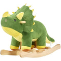 FUNLIO Dinosaur Rocking Horse - Plush Triceratops Ride-on for Toddlers