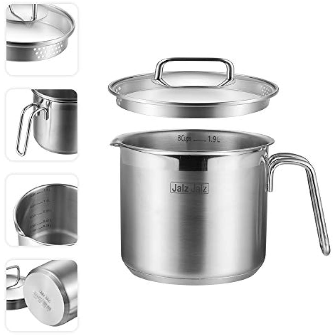 Jalz Jalz 1.5 Quart Stainless Steel Saucepan with Straining Lid