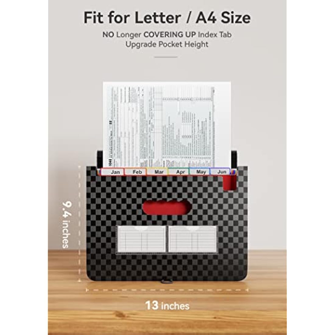 ABC life 13 Pockets Expanding File Organiser | A4 Grid Document Folder