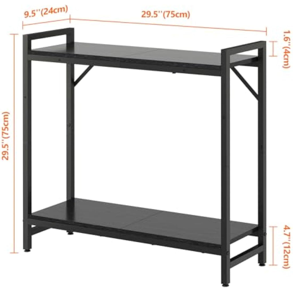 Livofloral Narrow Console Table – 2-Tier Industrial Entryway Table