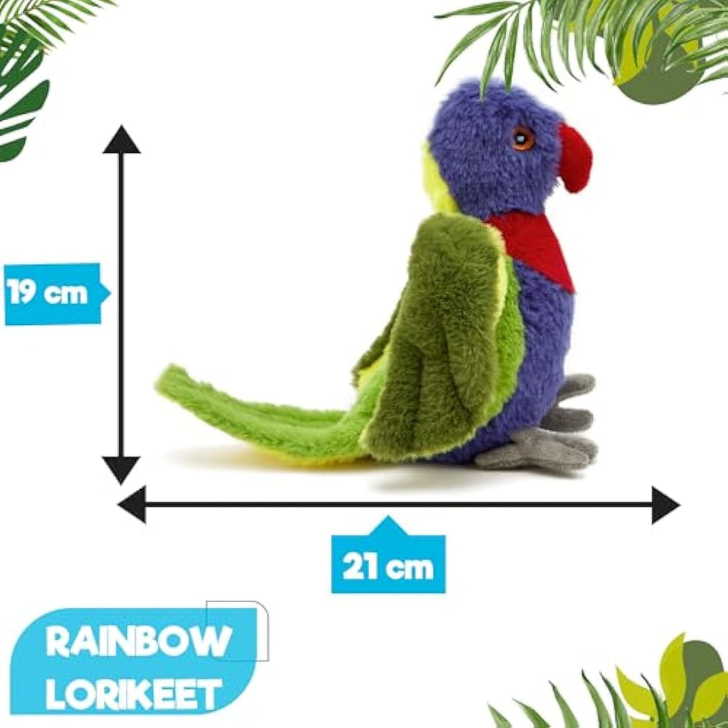 Zappi Co Rainbow Lorikeet Plush Toy – 100% Recycled Eco-Friendly 21cm