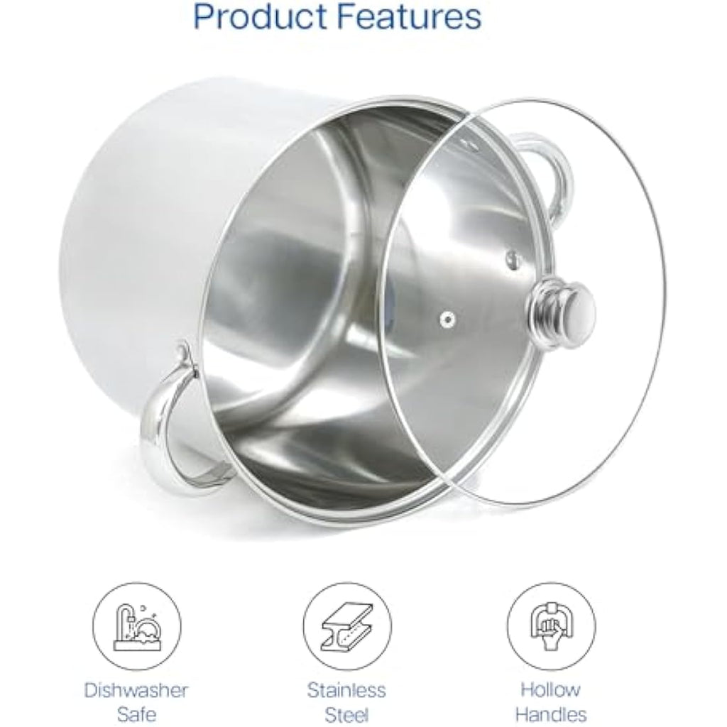 Jolof Store 9L Stainless Steel Stock Pot – Induction Soup & Pasta Pot