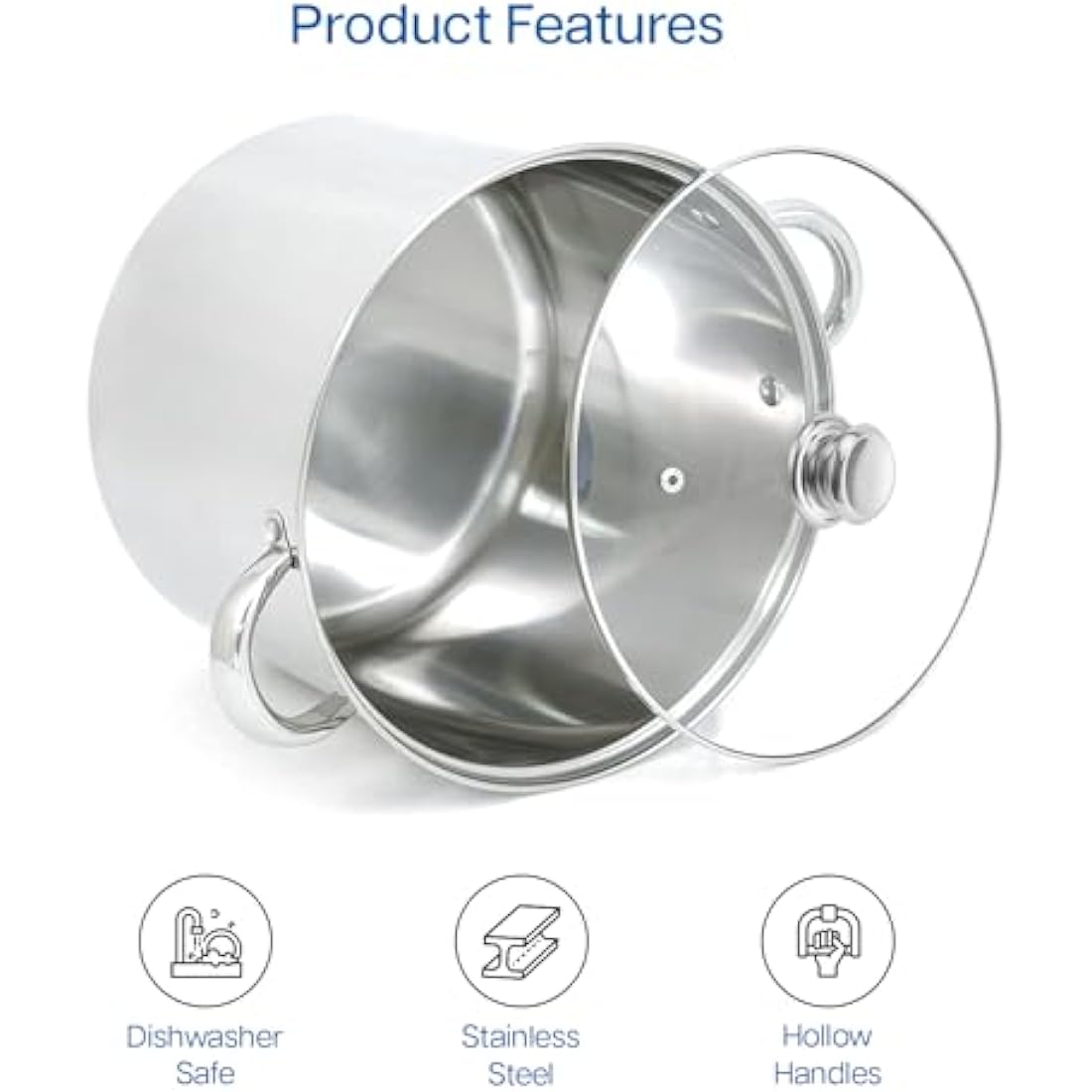 Jolof Store 9L Stainless Steel Stock Pot – Induction Soup & Pasta Pot