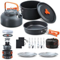 Lixada 16pcs Camping Cookware Kit – Anodized Aluminum Mess Set for 1-2