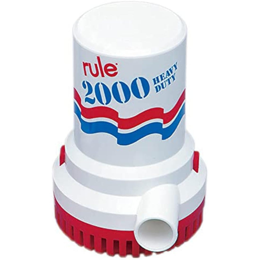 Rule 2000 GPH Non-Automatic Bilge Pump | 12V Submersible Marine Pump
