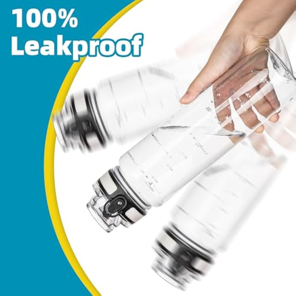 OLDLEY 1L Motivational Sports Water Bottle | Leakproof Tritan Plastic