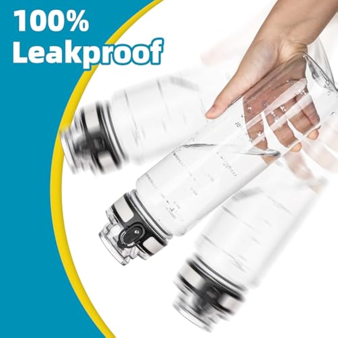OLDLEY 1L Motivational Sports Water Bottle | Leakproof Tritan Plastic