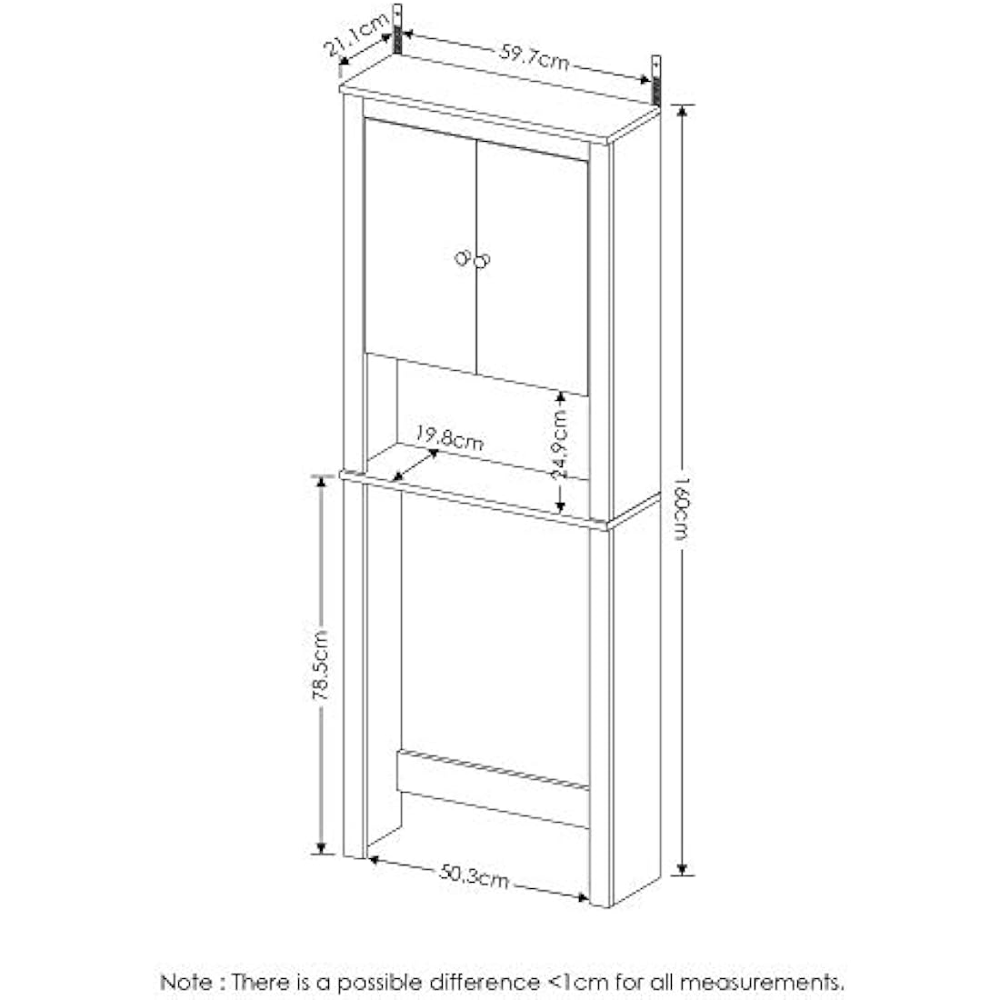 Furinno Wall Mounted Storage Cabinet | Espresso MDF Wood Shelving