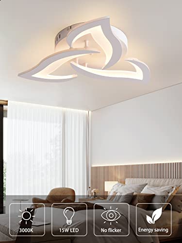 KAUCQI Modern Petal LED Ceiling Light | 56cm 15W Warm White Lamp