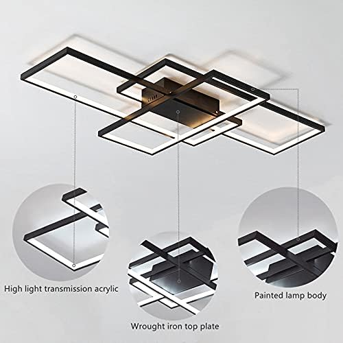 Diossad Modern LED Ceiling Light – Dimmable Flush Mount Chandelier, 54W