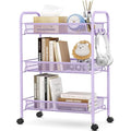 APEXCHASER 3-Tier Rolling Utility Cart | Metal Mobile Storage Trolley