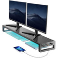 Vaydeer Dual Monitor Riser – Metal Desk Stand with RGB & USB 3.0 Hub