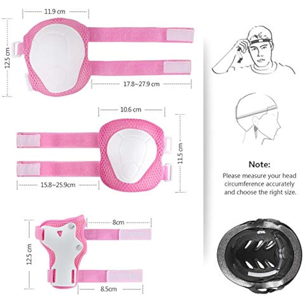 Kids Bike Helmet and Knee Pads Set | 7-in-1 Protective Gear