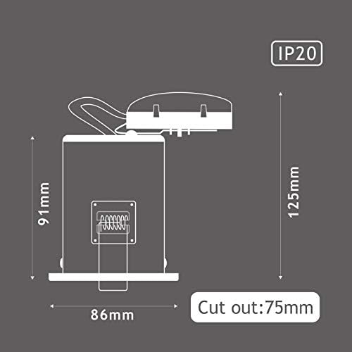 Sanlumia 10-Pack Fire Rated GU10 Recessed Ceiling Downlights - Black