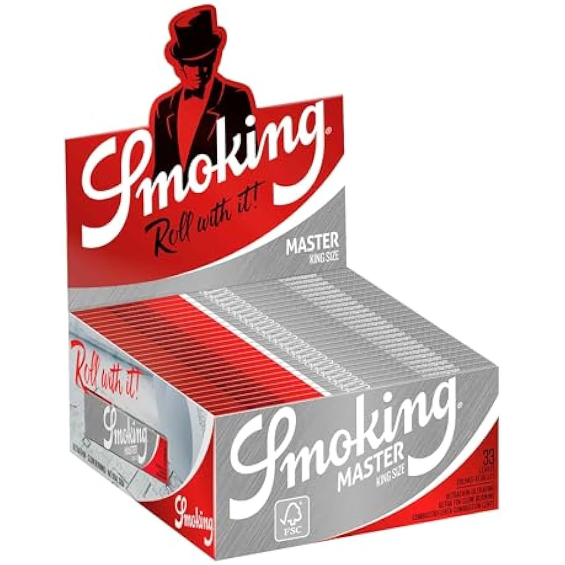 Smoking Master King Size Extra Slim Rolling Papers – Full Box of 50