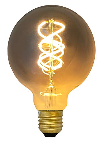 greenandco E27 G95 Vintage LED Filament Bulb – 1800K Warm White, 4-Pack