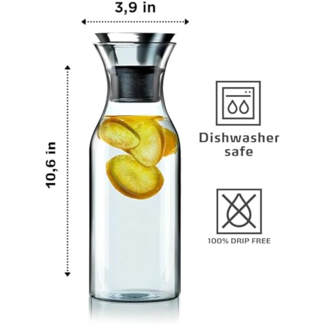 Eva Solo Fridge Carafe – 1L Drip-Free Glass Beverage Server with Lid