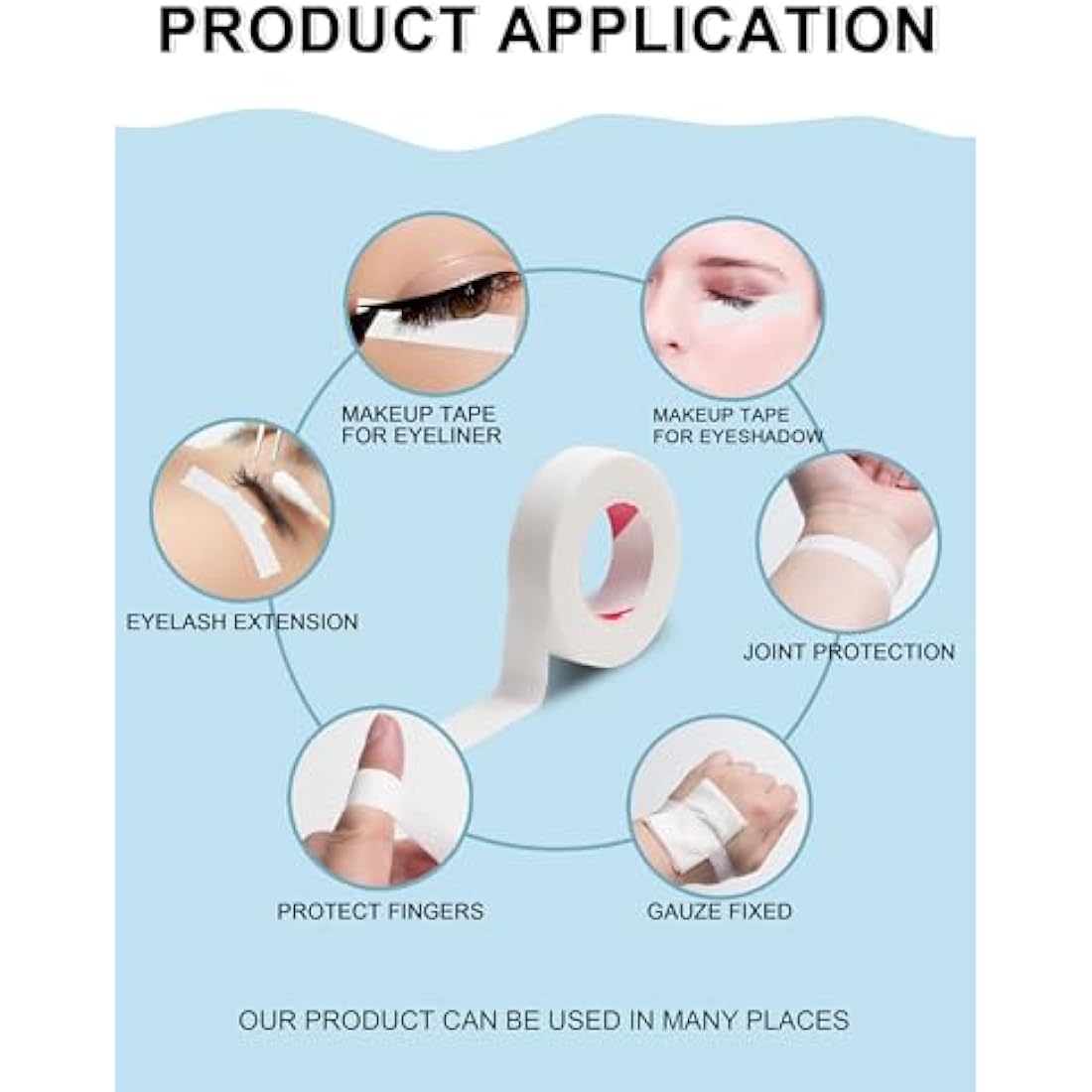Lash Tape – 6 Rolls Hypoallergenic PE Medical Eyelash Tape