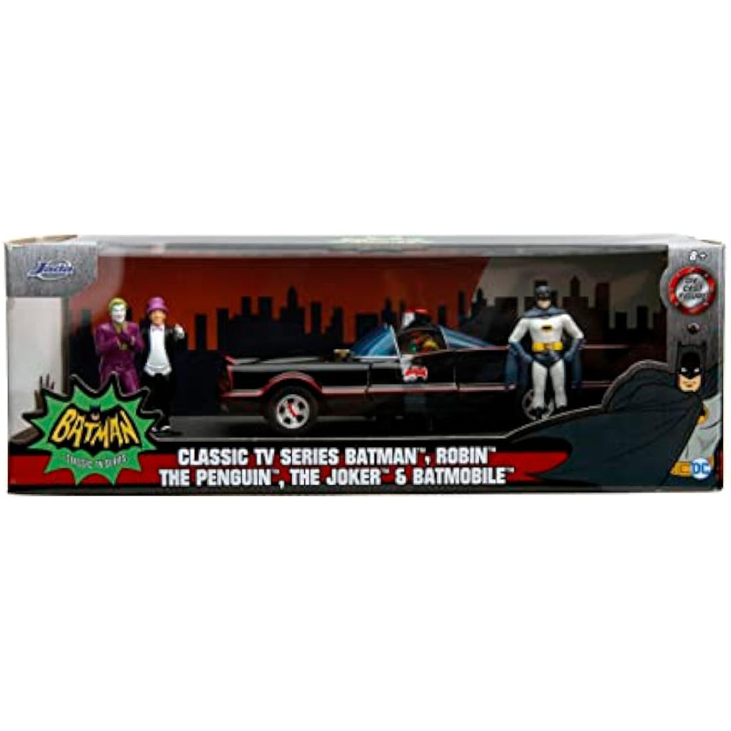 DC Comics 1966 Batmobile 1:24 Die-Cast Car with 4 Figures