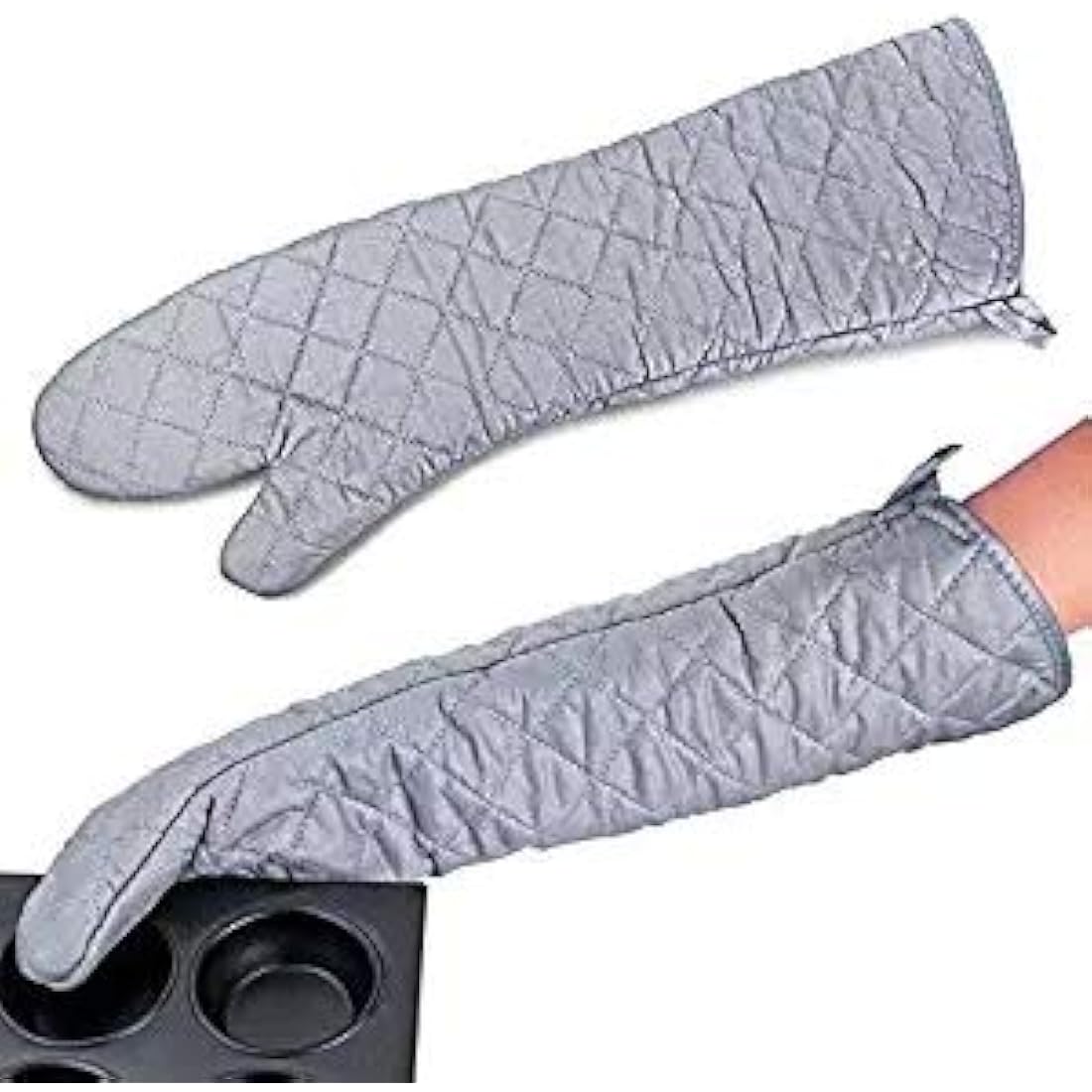 Jolof Store Heat Resistant Oven Mitts – 23 Inch Extra Long Cotton BBQ Gloves