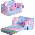 MeMoreCool Kids Folding Sofa Bed – Glow in The Dark Plush Toddler Couch