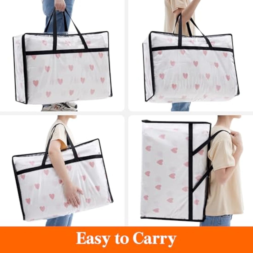 Lifewit 6-Pack Clear PVC Storage Bags | 60L Heavy-Duty Clothes Organizer