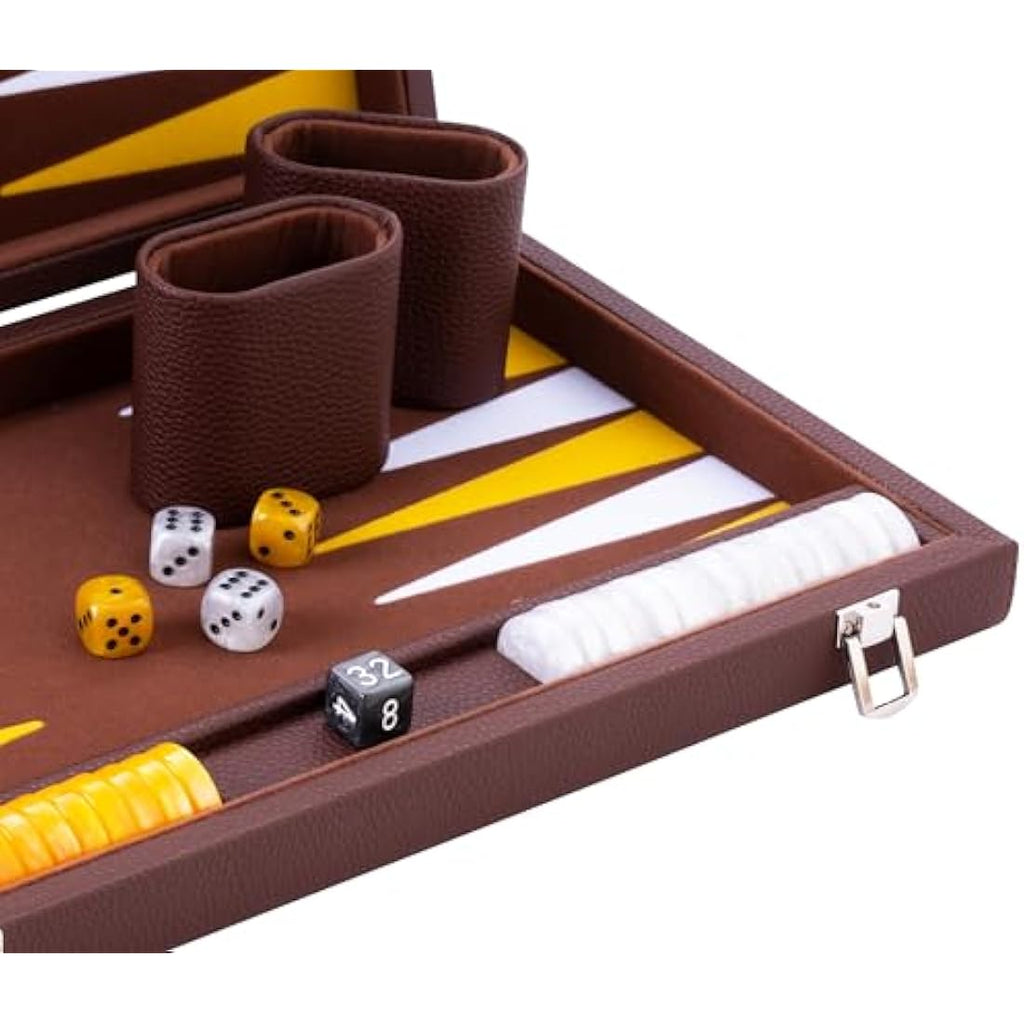 Engelhart Luxury 15" Backgammon Set | Faux Leather Travel Suitcase