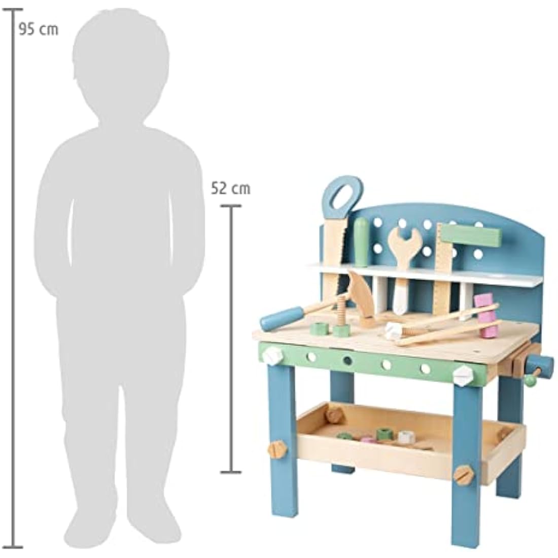 Small Foot Wooden Workbench – Compact Scandinavian Kids Tool Set | FSC Wood
