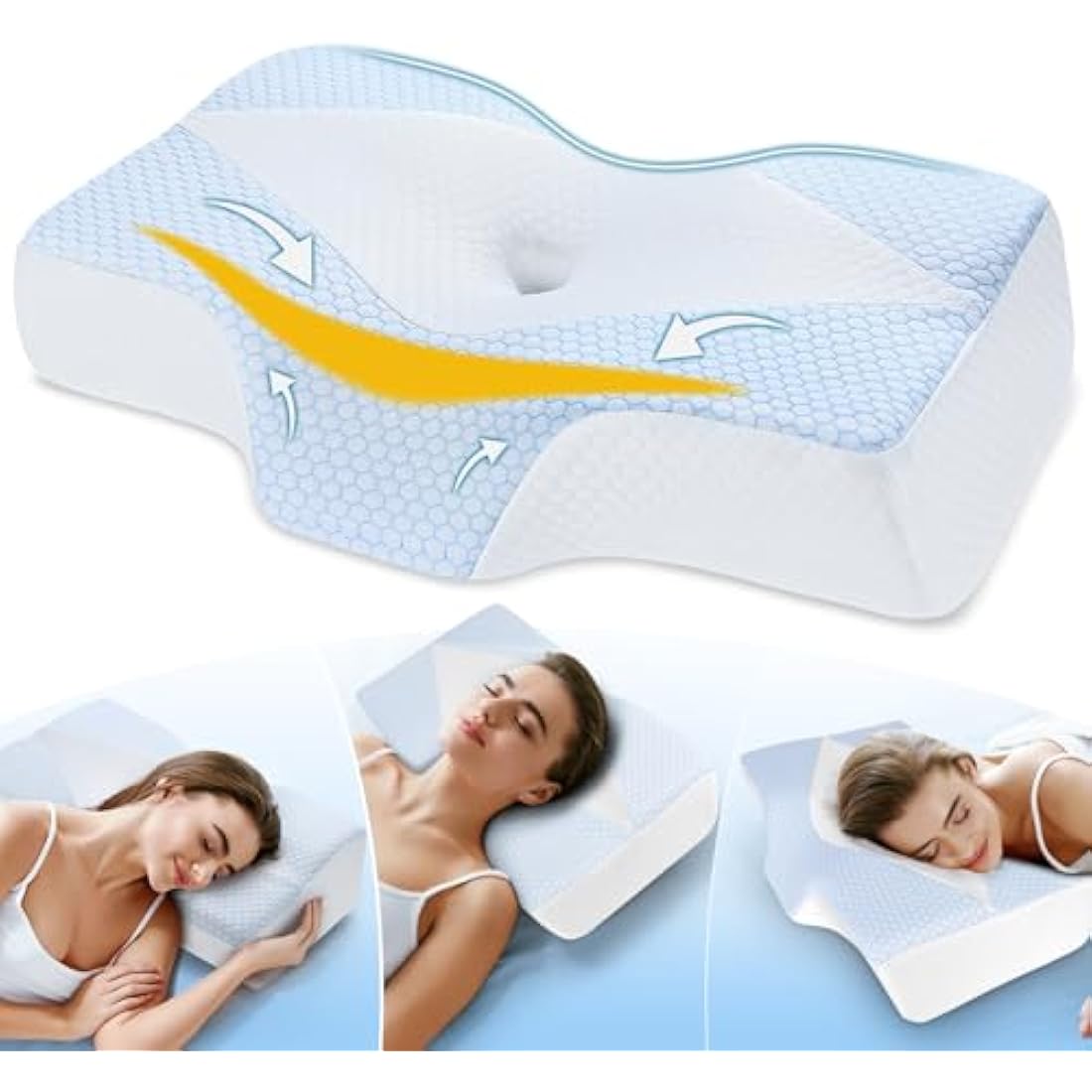 Hydomi Ergonomic Memory Foam Cervical Pillow for Neck Pain Relief