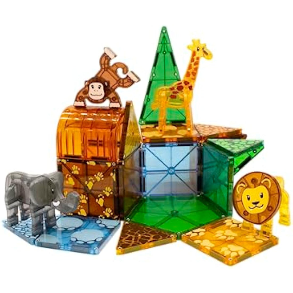 Magna-Tiles Safari Animals 25-Piece Magnetic Building Tiles Set
