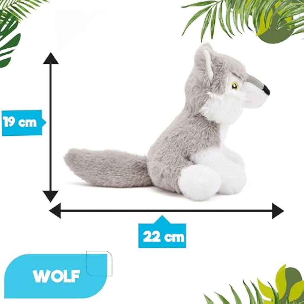 Zappi Co Wolf Plush Toy – 22cm Ultra Soft Recycled Eco-Friendly Stuffed Animal