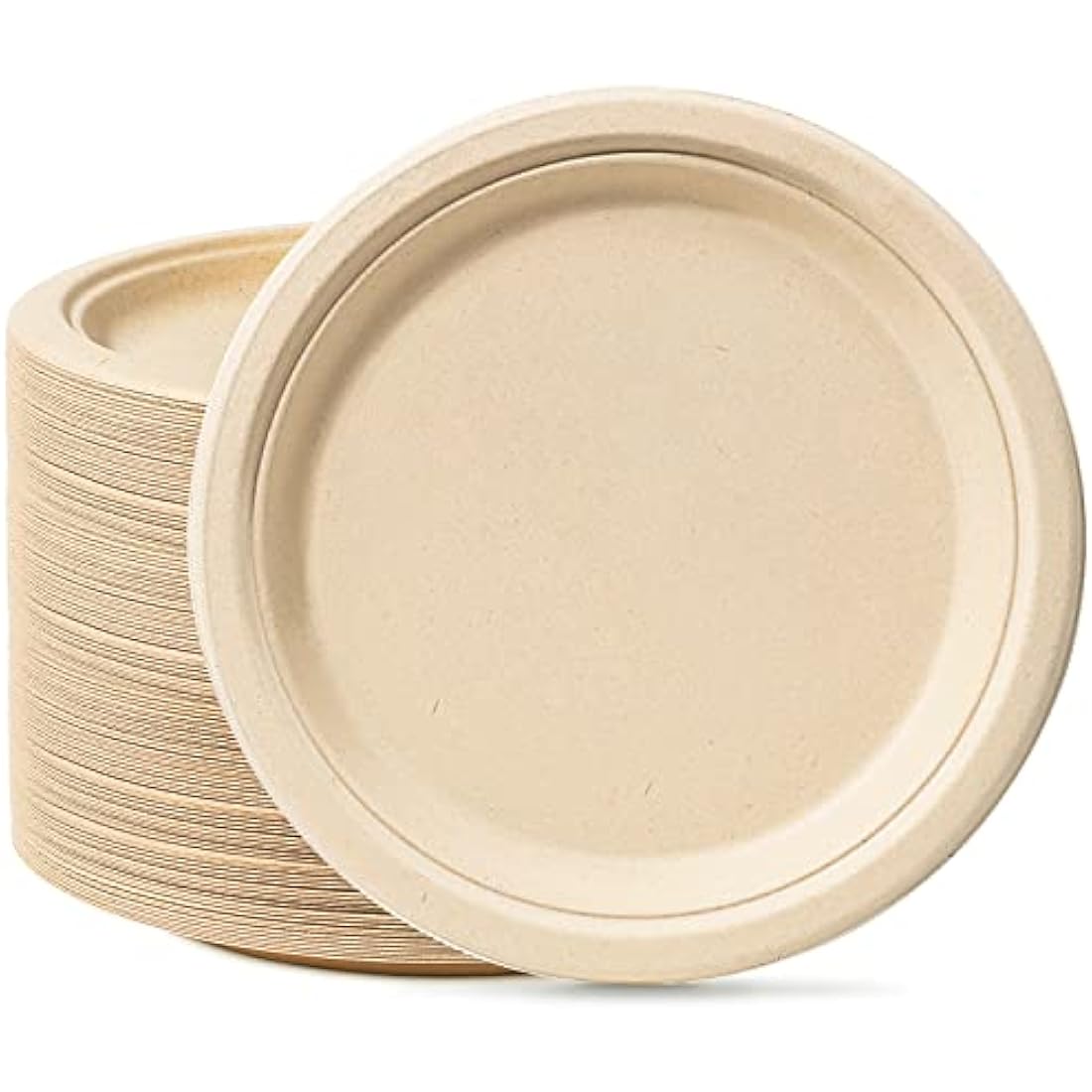 GREENESAGE 10-Inch Sugarcane Plates | 100 Pack Heavy-Duty Compostable