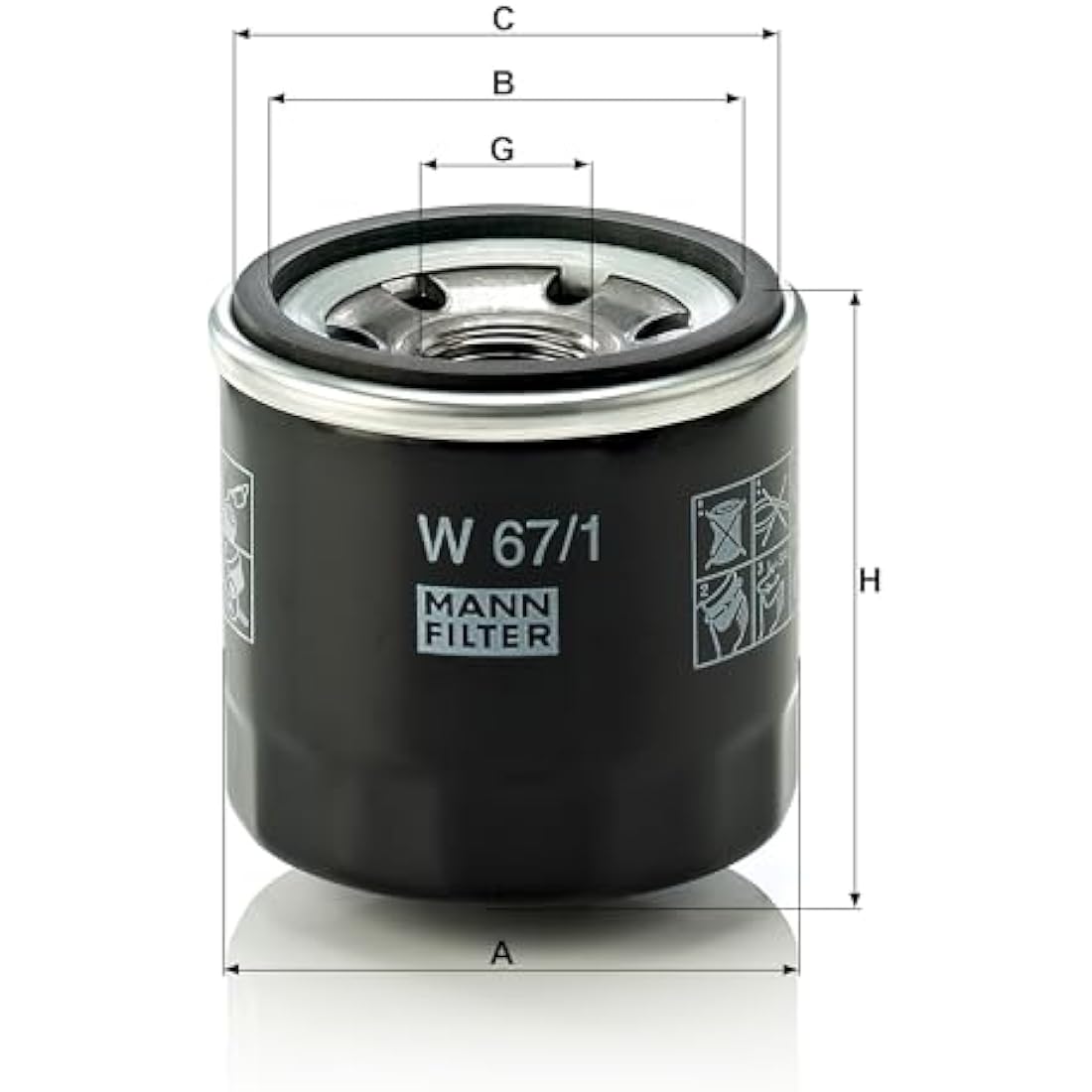 MANN-FILTER W 67/1 Oil Filter for Cars and Transporters – M20x1.5