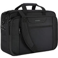 KROSER 18 Inch Laptop Briefcase | Expandable Water-Repellent Bag - Black