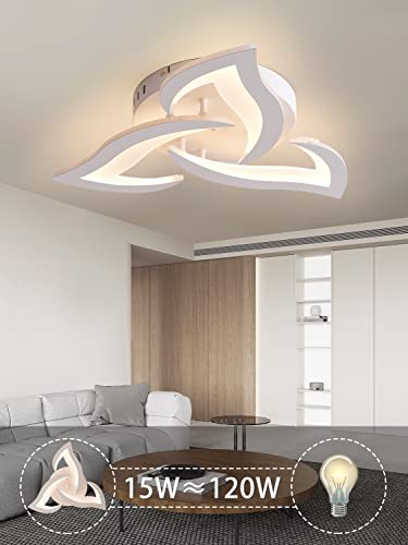 KAUCQI Modern Petal LED Ceiling Light | 56cm 15W Warm White Lamp