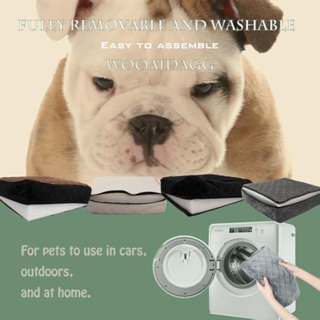 Wooaidagg Dog Car Seat | Memory Foam Pet Booster Bed for Medium Dogs