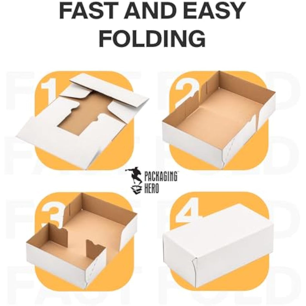 Jolof Store White Corrugated Cardboard Mailing Boxes – 10 Pack