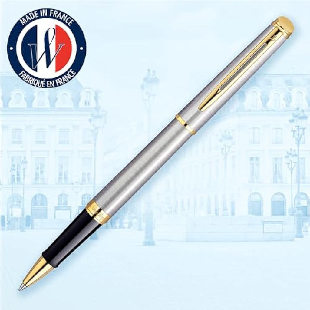 Waterman Hémisphère Rollerball Pen – Stainless Steel & 23k Gold Trim