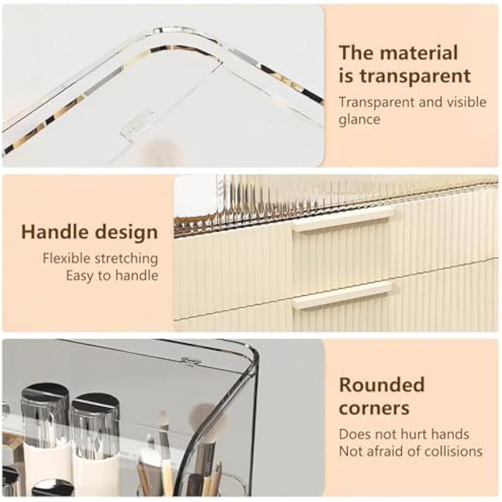 DASITON Clear Makeup Organizer | 2-Layer Dustproof Cosmetic Storage Box