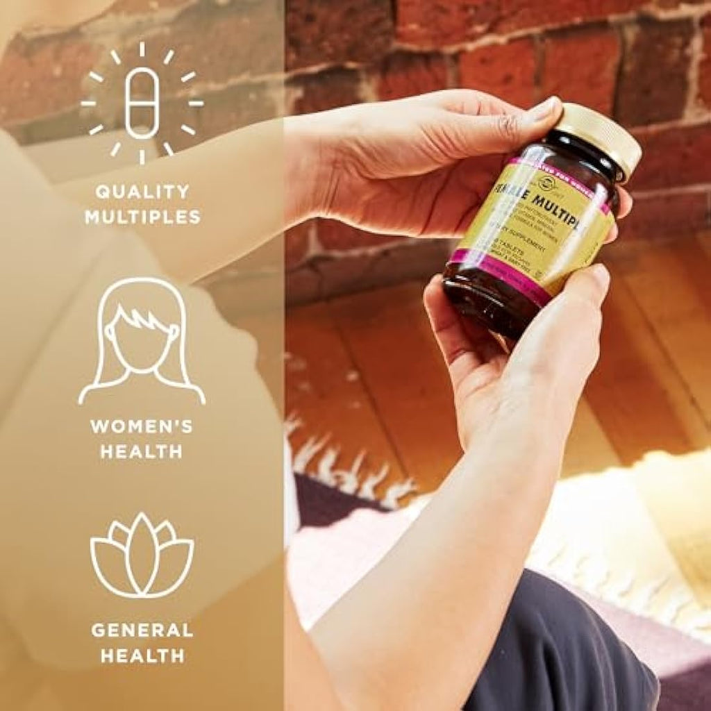 Solgar Female Multiple Multivitamin – 60 Vegan Tablets with Iron & B12