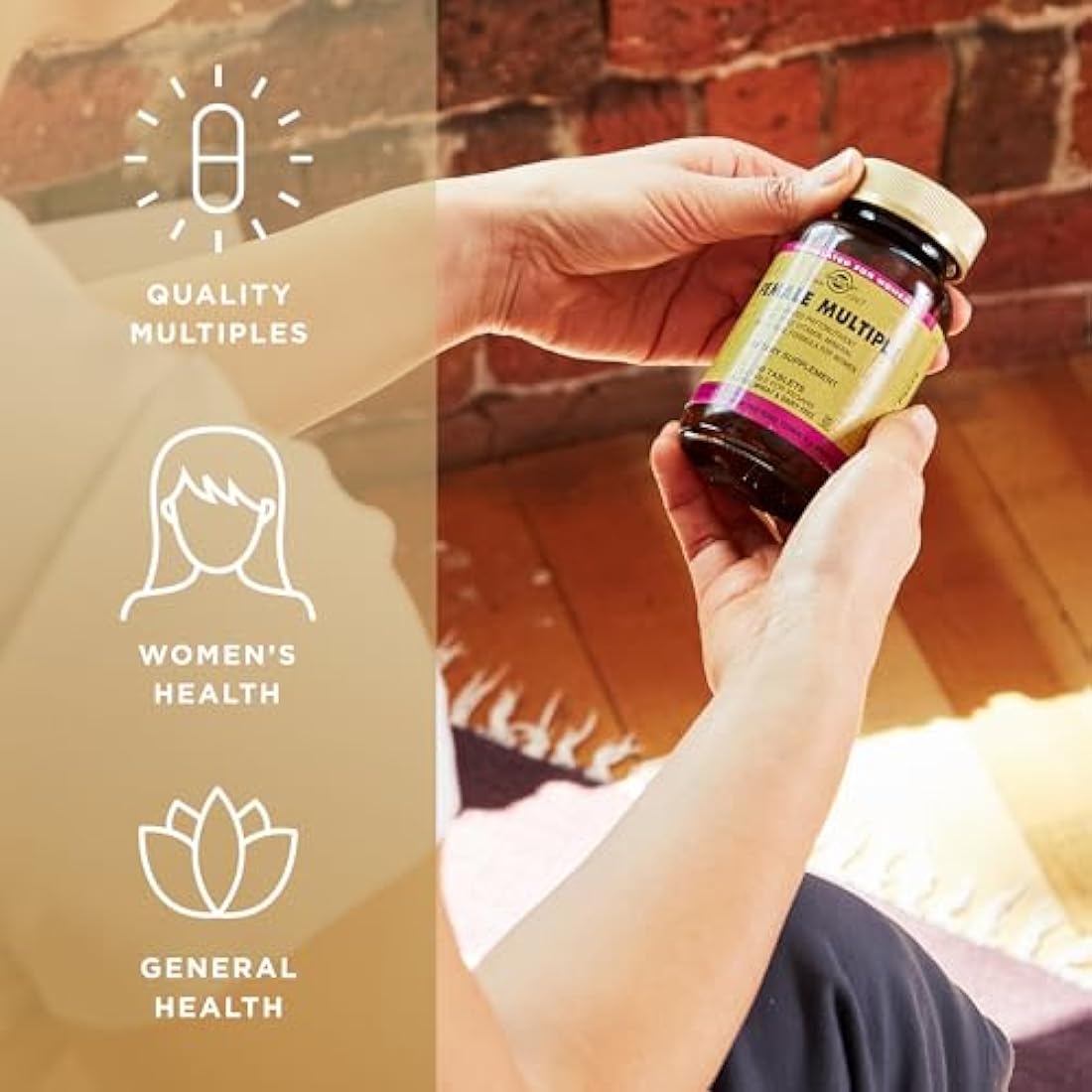 Solgar Female Multiple Multivitamin – 60 Vegan Tablets with Iron & B12