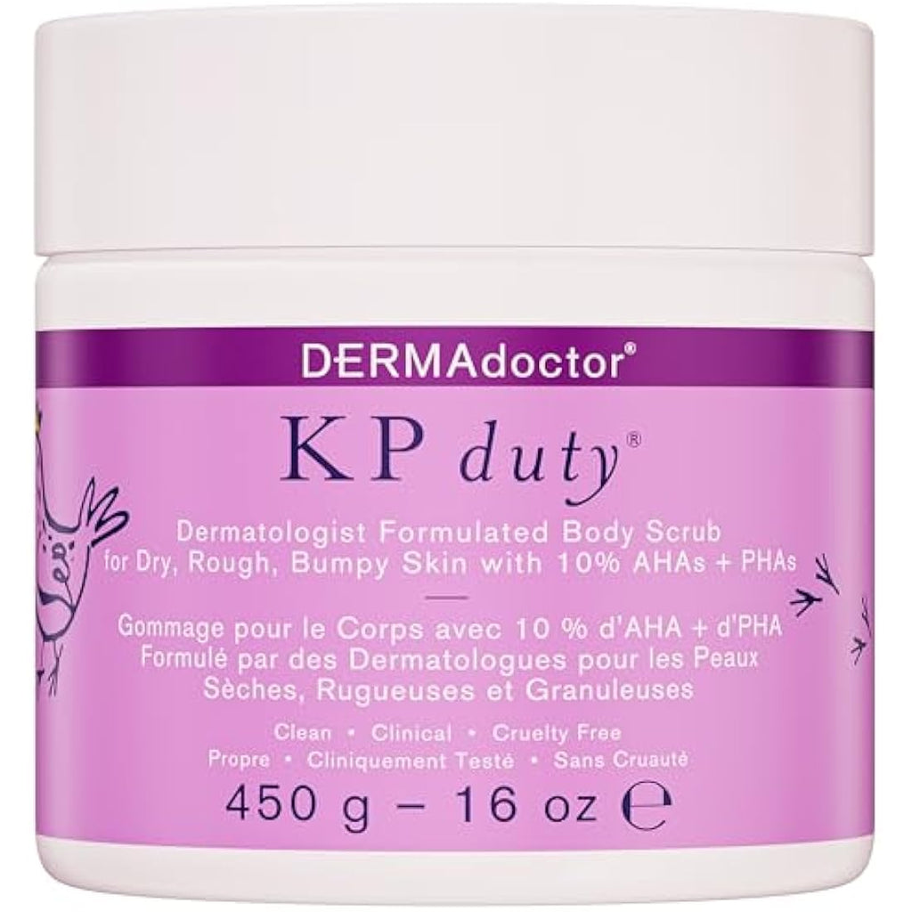 DERMAdoctor KP Bump Eraser Body Scrub | 10% AHA + PHA Exfoliant - 450g